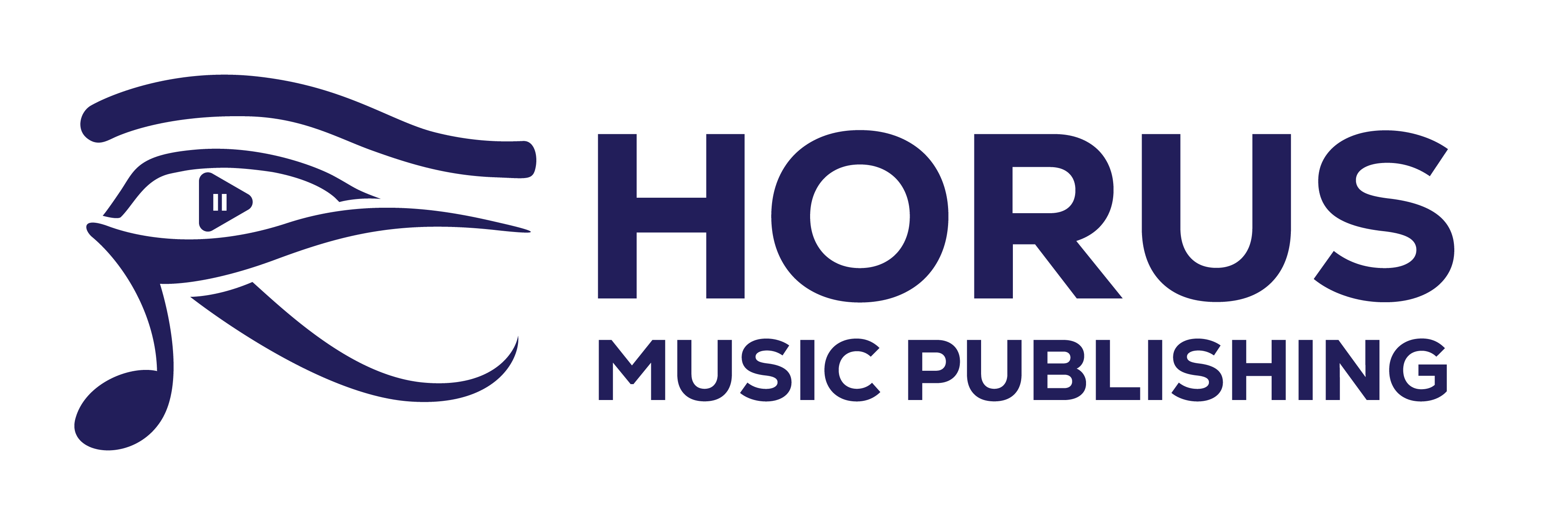 Horus Music Publishing Logo_B_Blue logo on white background