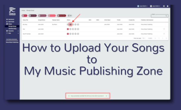 How to upload your songs to My Music Publishing Zone